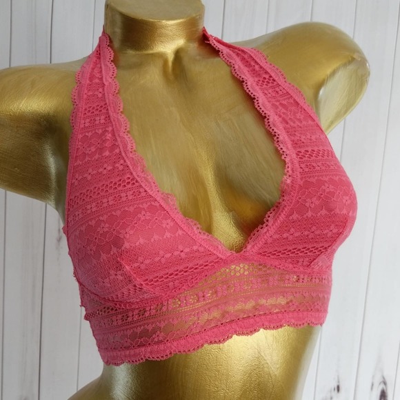 Victoria's Secret Other - Nwt Victoria's Secret pink lace halter bra XS